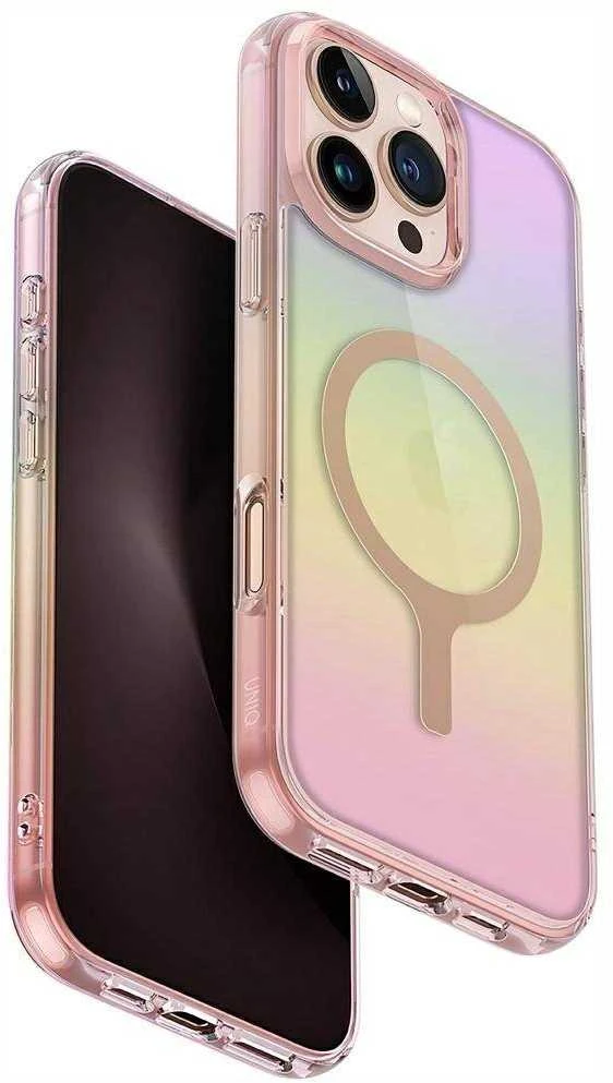 Dėklas Uniq Iridescia Magclick Charging Case for iPhone 16 Pro Max - Rožinė