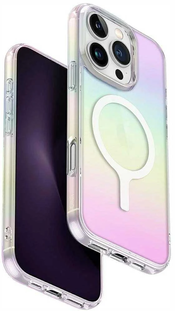 Uniq Iridescia Magclick įkrovimo dėklas, skirtas iPhone 16 Pro – daugiaspalvis