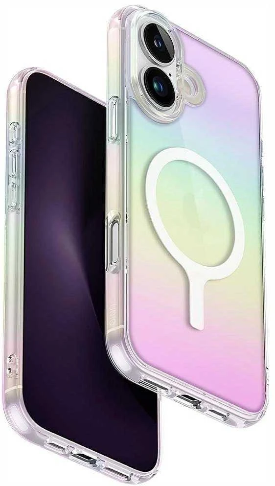 Uniq Iridescia Magclick įkrovimo dėklas, skirtas iPhone 16 Plus – daugiaspalvis