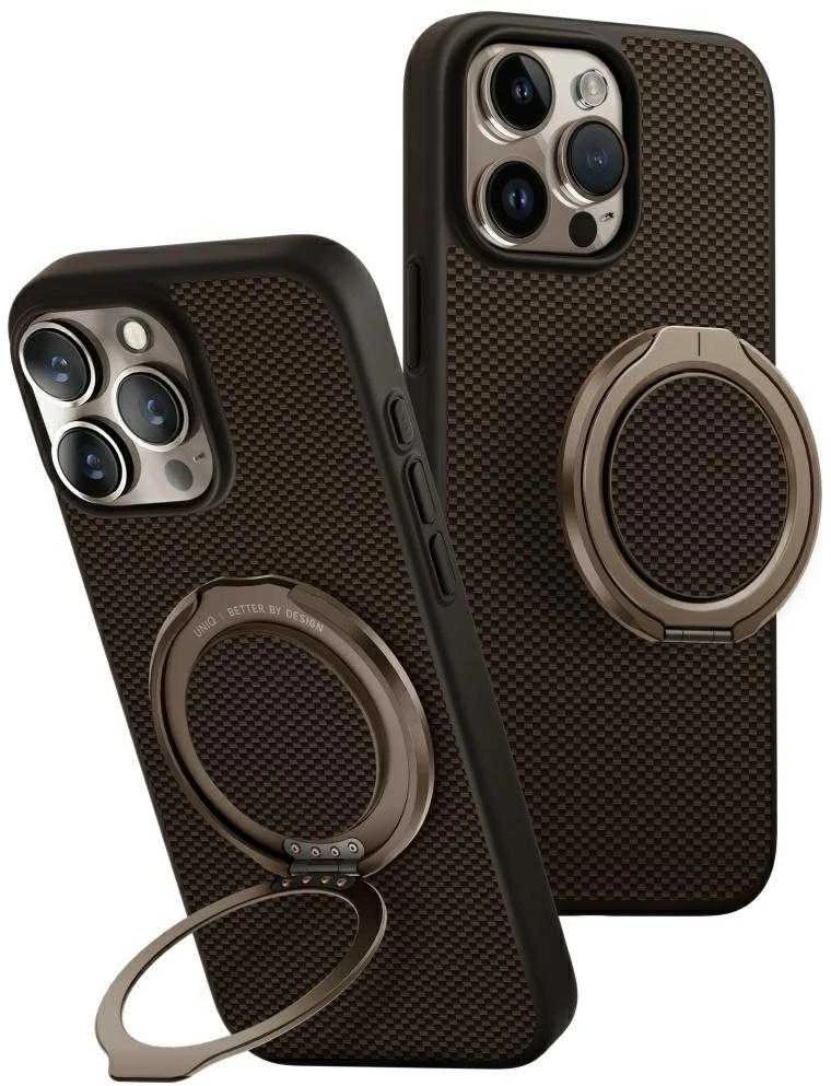 Uniq Keva Air Magclick įkrovimo GripFit dėklas, skirtas iPhone 16 Pro Max – rudas