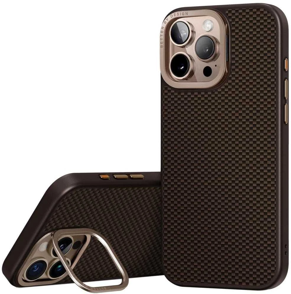Uniq Keva Max Magclick įkrovimo kameros stovo dėklas, skirtas iPhone 16 Pro – rudas