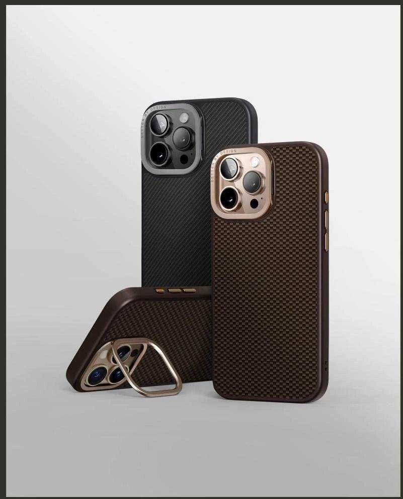 Uniq Keva Max Magclick įkrovimo kameros stovo dėklas, skirtas iPhone 16 Pro – rudas