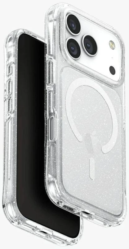 UNIQ LifePro Xtreme Dėklas Apple iPhone 17 Pro Magclick Charging skaidrus/Glitter