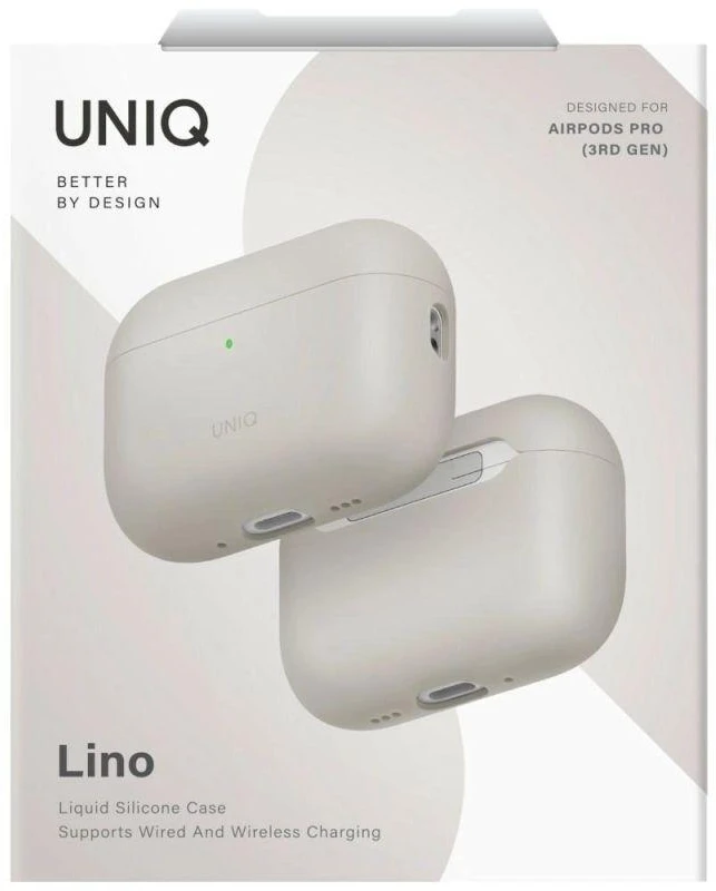 Uniq Lino Silikoninis dėklas skirtas AirPods Pro - Smėlio spalvos