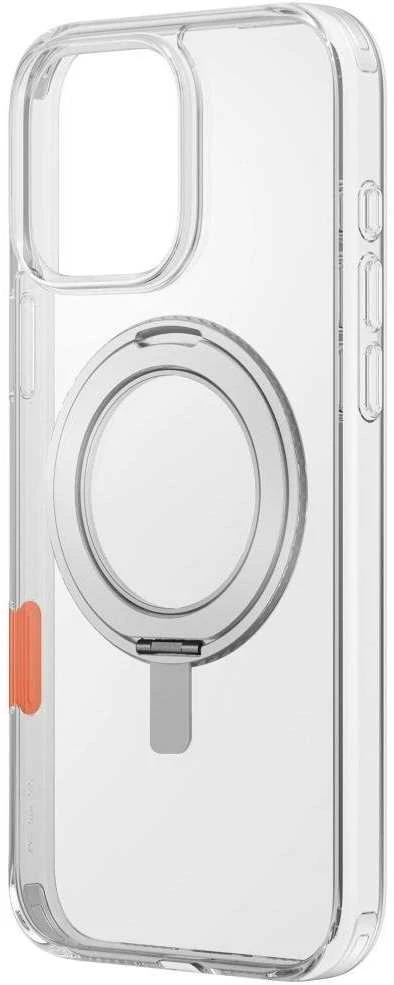 „Uniq Swivix 360“ besisukantis dėklas su atrama, skirtas „iPhone 16 Pro Max“ – skaidrus