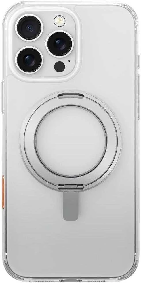 „Uniq Swivix 360“ besisukantis dėklas su atrama, skirtas „iPhone 16 Pro Max“ – skaidrus