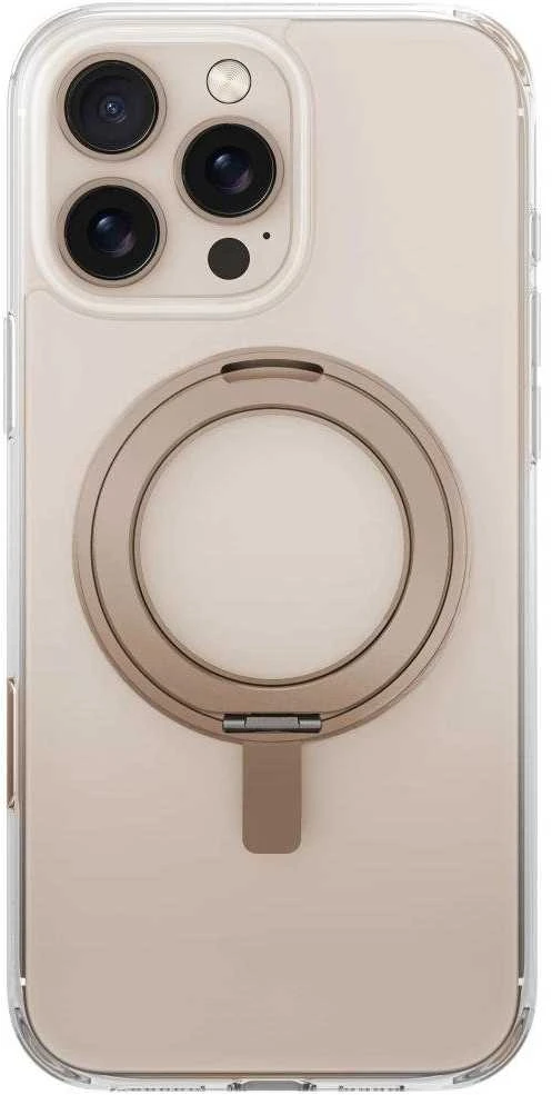 „Uniq Swivix 360“ besisukantis dėklas su atrama, skirtas „iPhone 16“ – auksinis