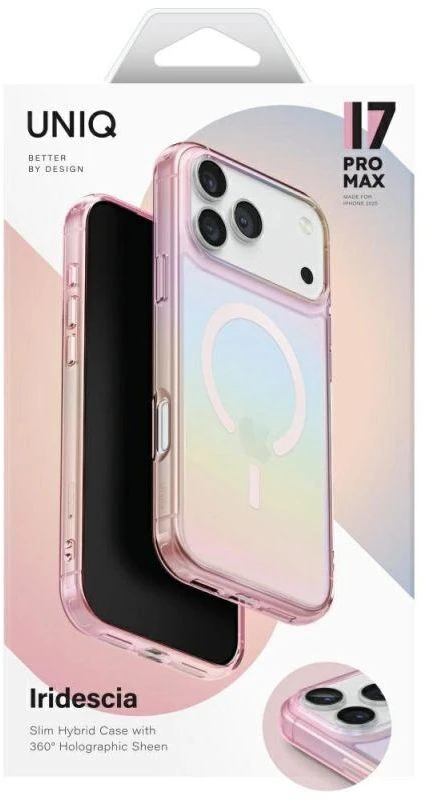 UNIQ Iridescia dėklas for Apple iPhone 17 Pro Max Magclick Charging rožinės spalvos prism