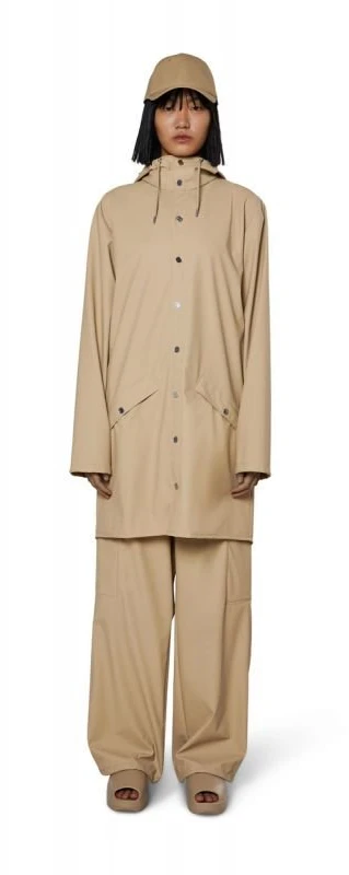 Uniseks ilga lietaus striukė Rains Long Jacket 12020, smėlio