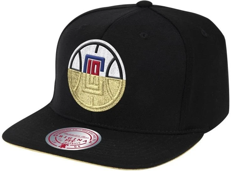 Uniseks kepurė Mitchell & Ness Clippers, juoda ir auksinė