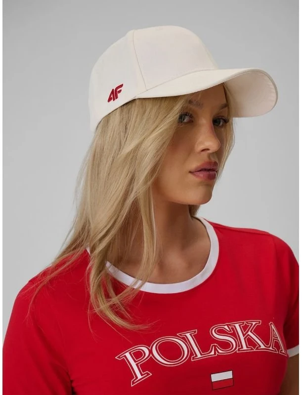 Uniseks medvilninė kepurė su snapeliu 4F, balta