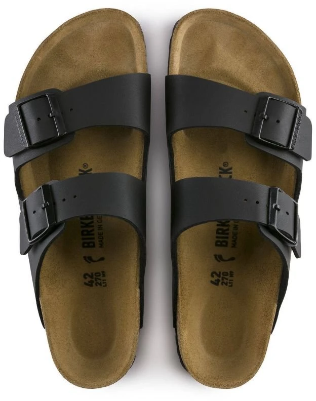 Uniseks šlepetės su reguliuojamais dirželiais Birkenstock Arizona, juodos