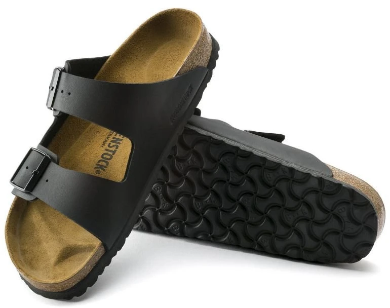 Uniseks šlepetės su reguliuojamais dirželiais Birkenstock Arizona, juodos