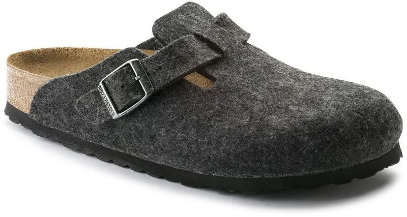 Uniseks vilnonio veltinio šlepetės Birkenstock Boston, antracito