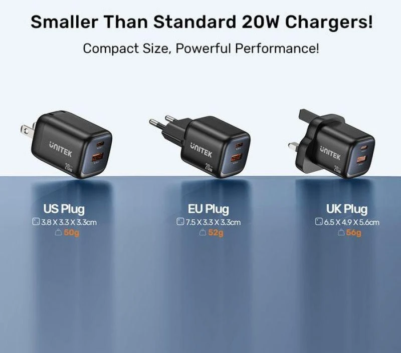 UNITEK Zeno Universal Juodas AC Fast charging Indoor