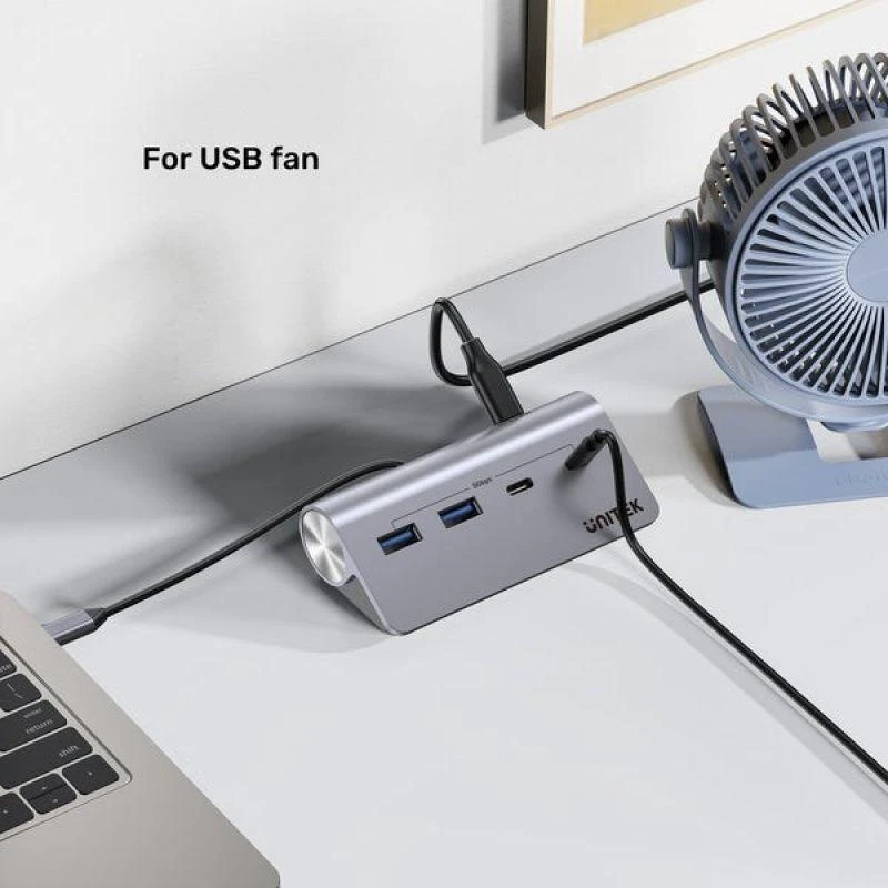 UNITEK H1337AGY01 sąsajos šakotuvas USB 3.2 Gen 1 (3.1 Gen 1) Type-C 5000 Mbit/s Pilkas