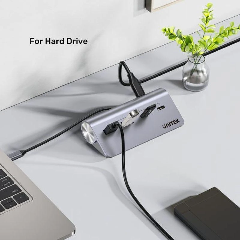 UNITEK H1337AGY01 sąsajos šakotuvas USB 3.2 Gen 1 (3.1 Gen 1) Type-C 5000 Mbit/s Pilkas