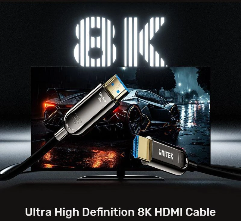 HDMI 2.1 kabelis Unitek C11085GY01-10M, 8K@60Hz & 4K@120Hz/144Hz, AOC, 10 m