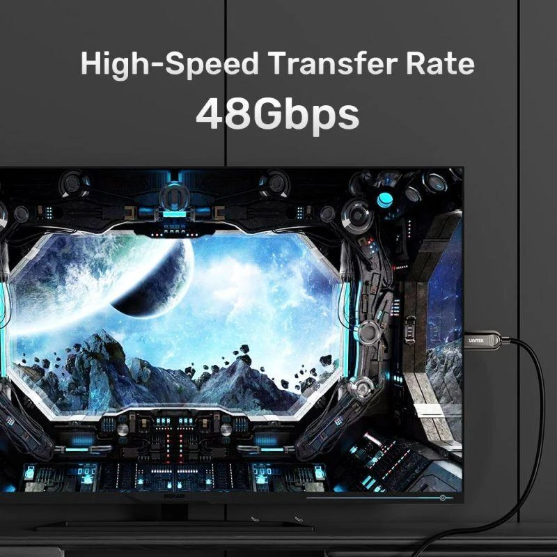 HDMI 2.1 kabelis Unitek C11085GY01-10M, 8K@60Hz & 4K@120Hz/144Hz, AOC, 10 m