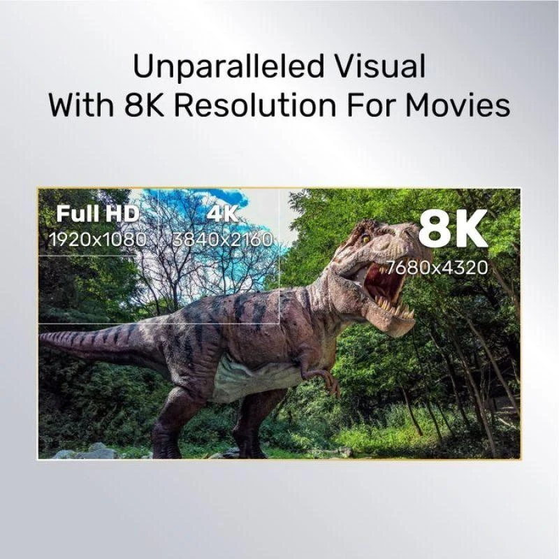 UNITEK C140w kabelis HDMI 2.1 8K 4K120Hz UHD 5m