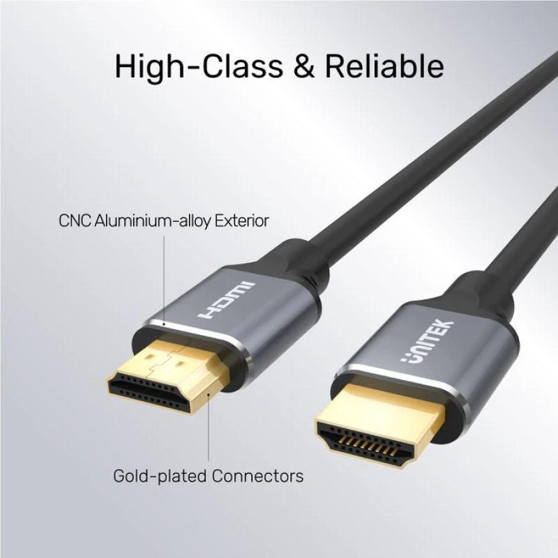 UNITEK C140w kabelis HDMI 2.1 8K 4K120Hz UHD 5m