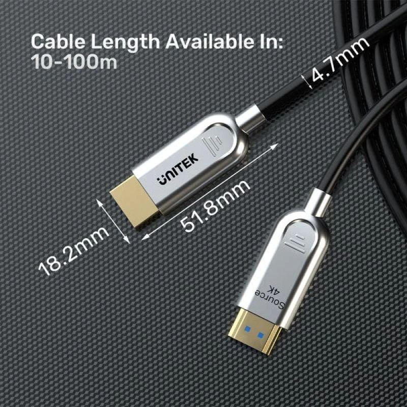 Unitek HDMI 2.0 AOC optinis kabelis 4K 60Hz 20m