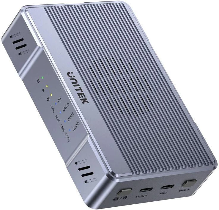 Unitek korpusas 2x M.2 20 Gb/s RAID0, RAID1 + klonavimas
