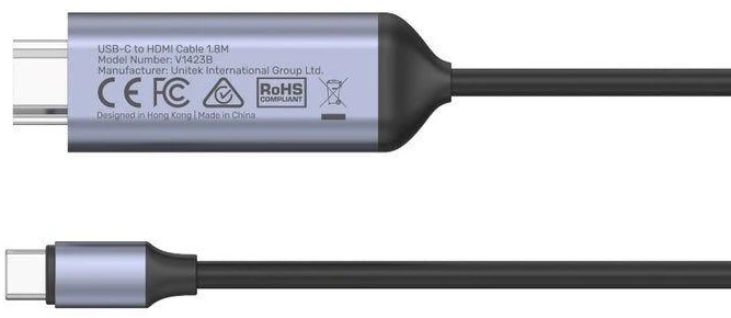UNITEK USB-C–HDMI kabelis – 8K, USB 4, HDR10+, 1,8 m