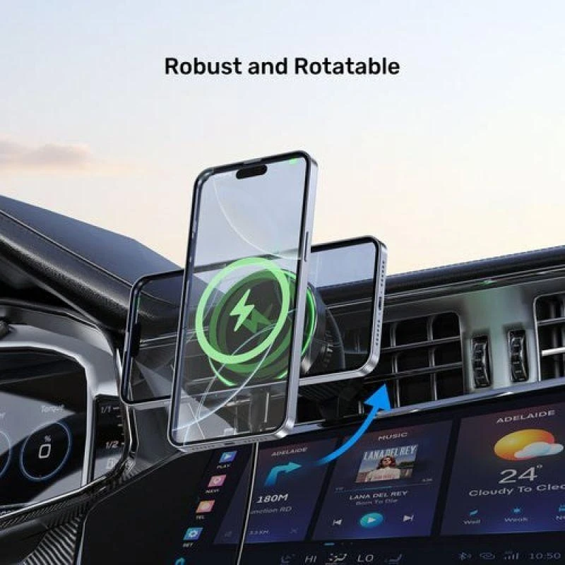Laikiklis automobilinis Unitek 38W, Qi2