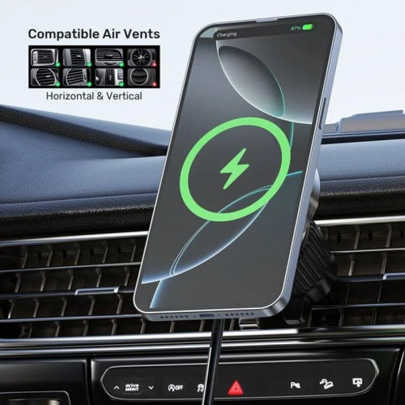 Laikiklis automobilinis Unitek 38W, Qi2