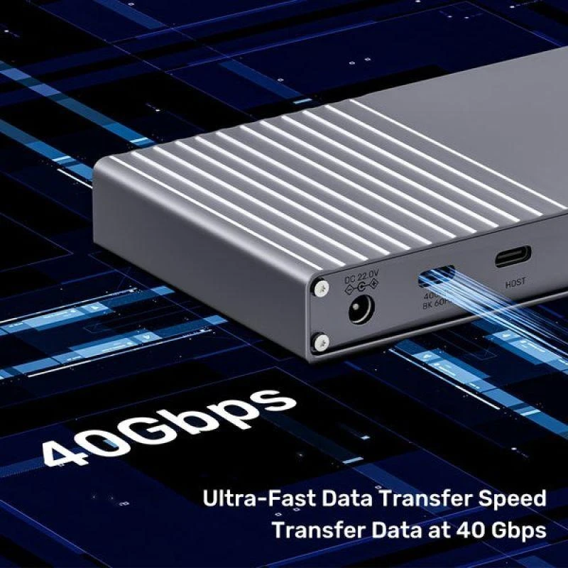Unitek triguba USB4 40Gb/s prijungimo stotelė, 120 W maitinimo šaltinis