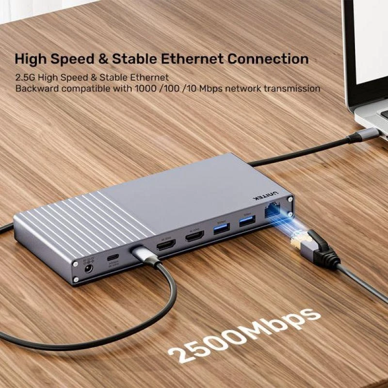 Unitek triguba USB4 40Gb/s prijungimo stotelė, 120 W maitinimo šaltinis