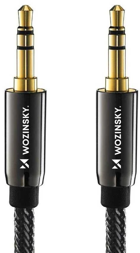 Wozinsky universal mini jack cable 2x AUX cable 3 m juodas