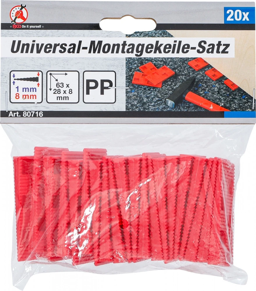 UNIVERSALUS MONTAVIMO PLEIŠTŲ RINKINYS | PLASTIKINIS | 20 VNT. (80716)