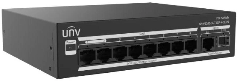 Šakotuvas Carruzzo POE komutatorius NSW2100-9GT1GP-POE-IN 8 prievadų UNIVIEW
