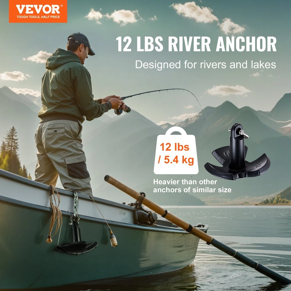 VEVOR Upės inkaras 5,4kg su grandine