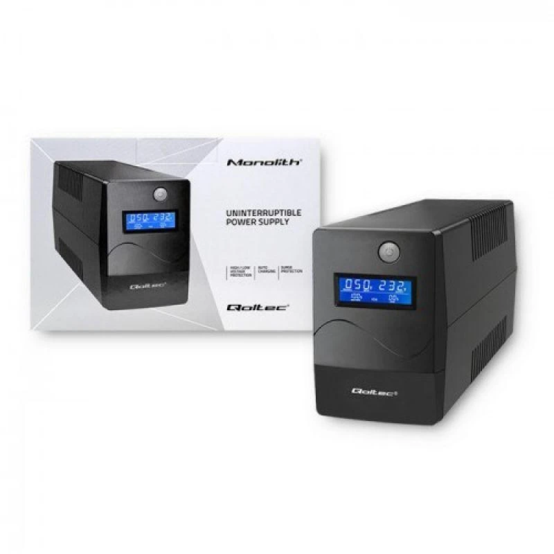 QOLTEC 53979 UPS Monolith 850VA 480W LCD USB RJ45