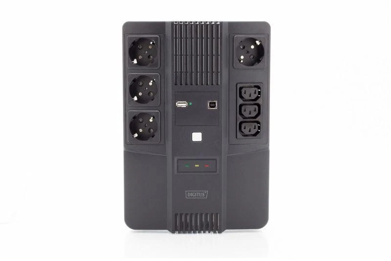 UPS UPS Linijinis interaktyvus 600VA/360W AVR 4x SCHUKO 3x IEC C13 1x USB A 1x USB B RJ45