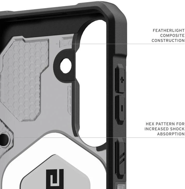 Dėklas Urban Armor Gear UAG Pathfinder skaidrus, pelenų/juodas - Samsung Galaxy S26