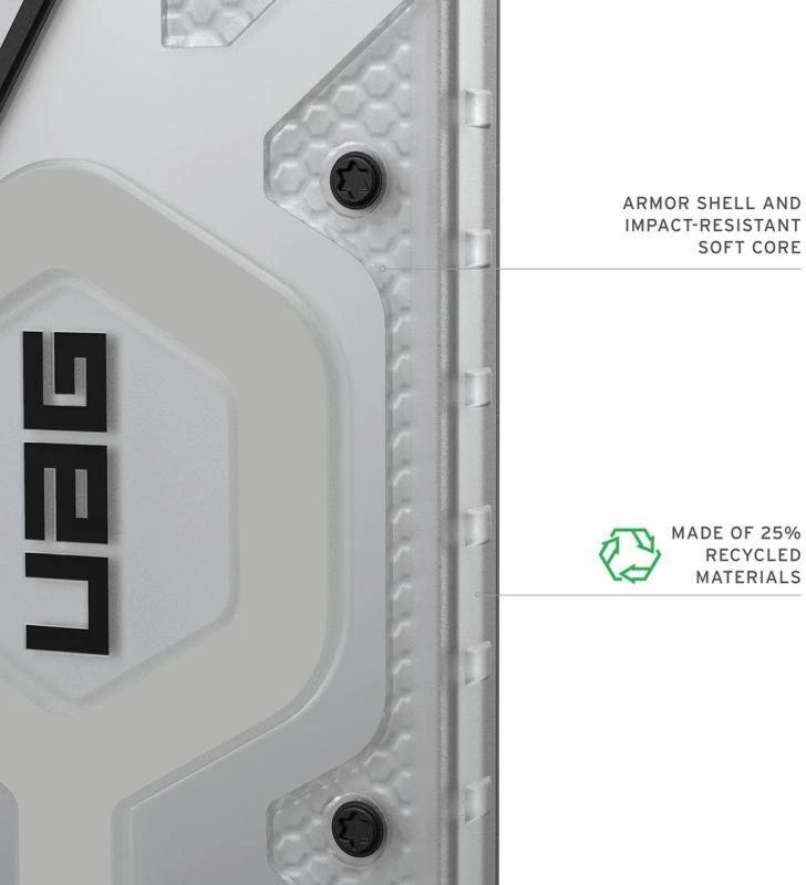 Carruzzo Urban Armor Gear UAG Pathfinder skaidrus, ledo spalvos/Sidabrinis dėklas - Samsung Galaxy S26 Ultra