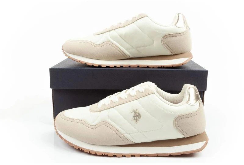 US Polo Assn moteriški laisvalaikio bateliai, madingi, patogūs, kreminės spalvos