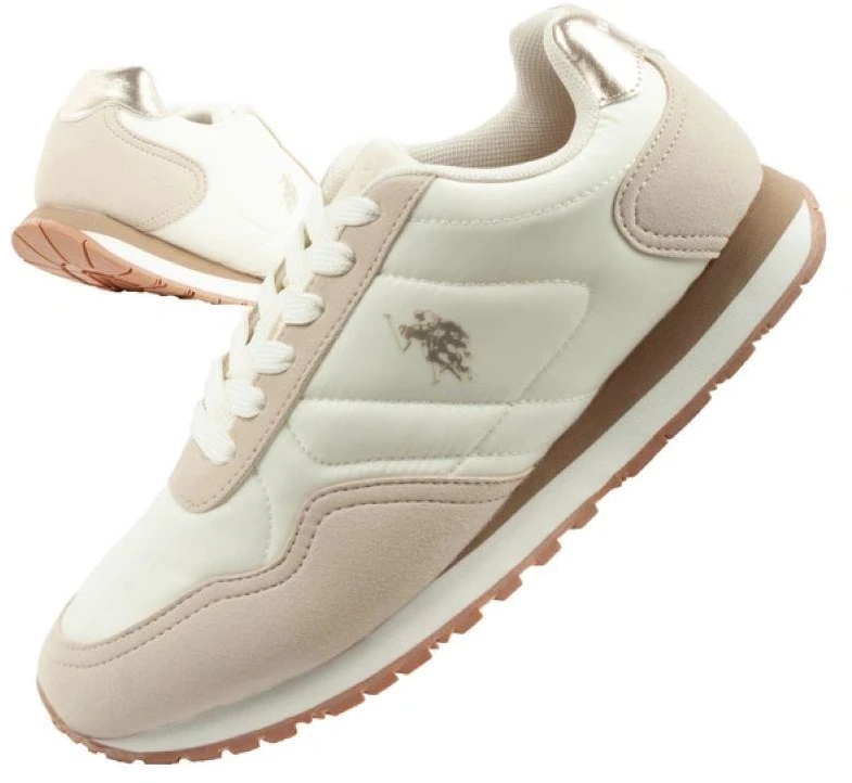 US Polo Assn moteriški laisvalaikio bateliai, madingi, patogūs, kreminės spalvos