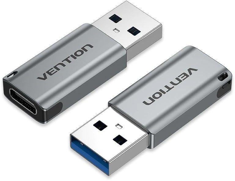 „Vention“ USB 3.0 kišeninis į USB-C kišeninį adapteris, pilko aliuminio lydinio tipo