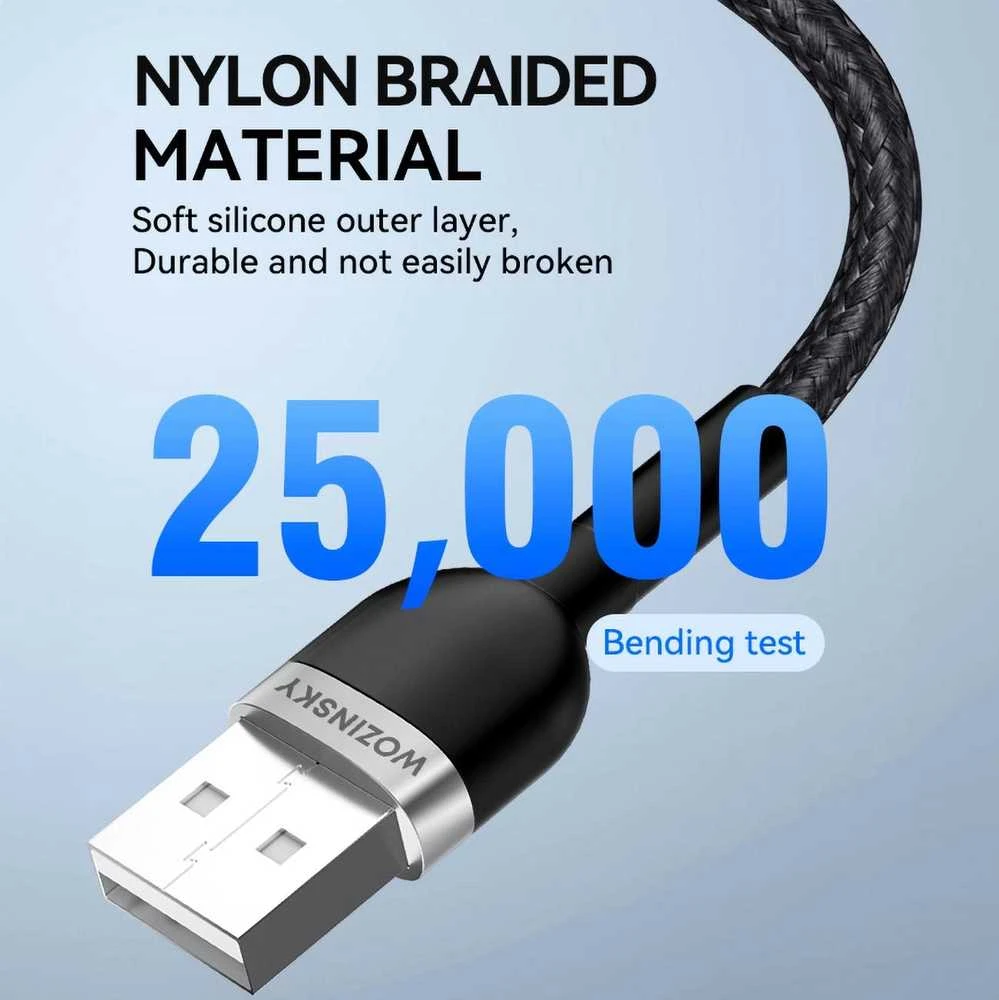 Wozinsky WNBAL2 USB-A / Lightning 2.4A kabelis 2 m – juodos spalvos