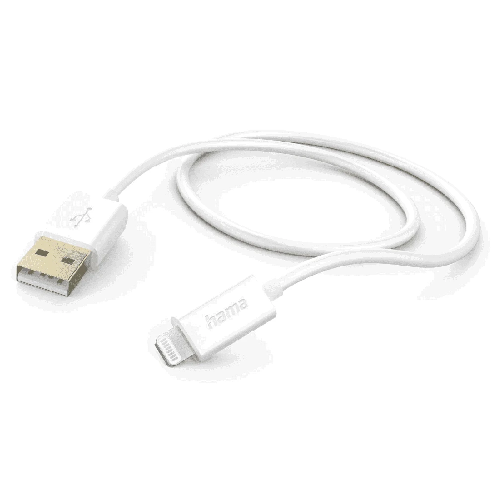 Hama USB-A - Lightning, 1.5m balta