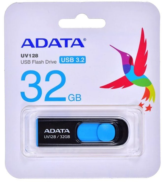 USB atmintinė ADATA UV128 AUV128-32G-RBE (32 GB; USB 3.0; juoda)