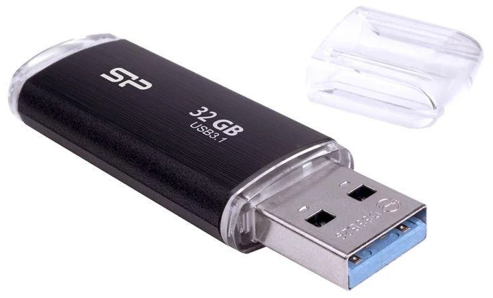 Ausinės USB atmintinė Silicon Power Blaze B02 32GB USB 3.1 juoda (SP032GBUF3B02V1K)