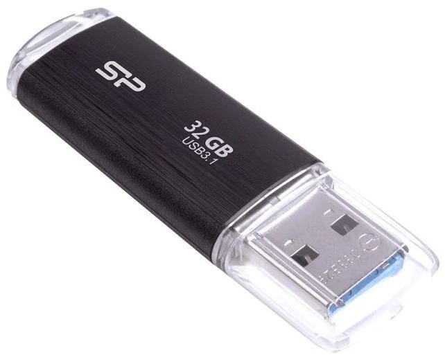 Ausinės USB atmintinė Silicon Power Blaze B02 32GB USB 3.1 juoda (SP032GBUF3B02V1K)