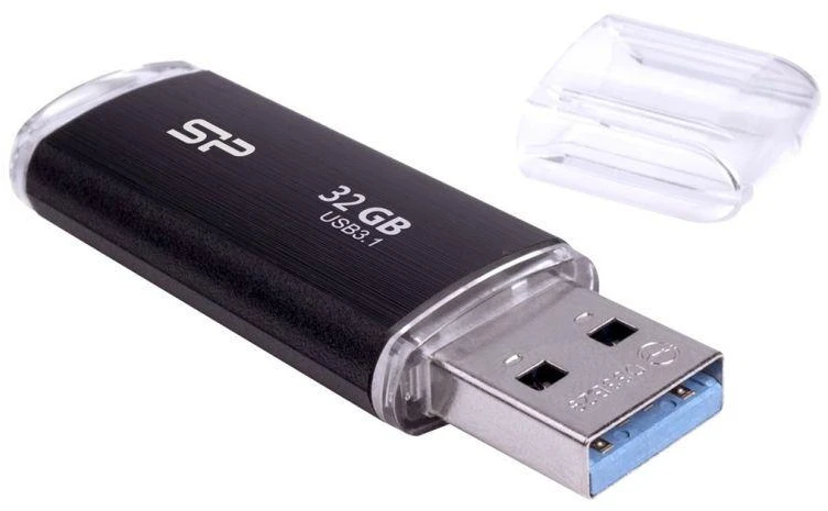 Ausinės USB atmintinė Silicon Power Blaze B02 32GB USB 3.1 juoda (SP032GBUF3B02V1K)