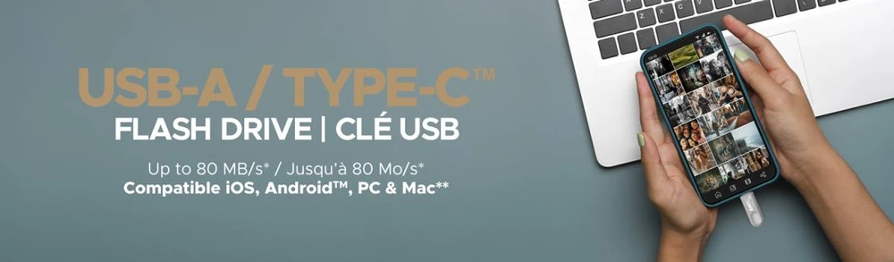 USB atmintinė su USB-A ir USB-C jungtimis Emtec D280, 256 GB